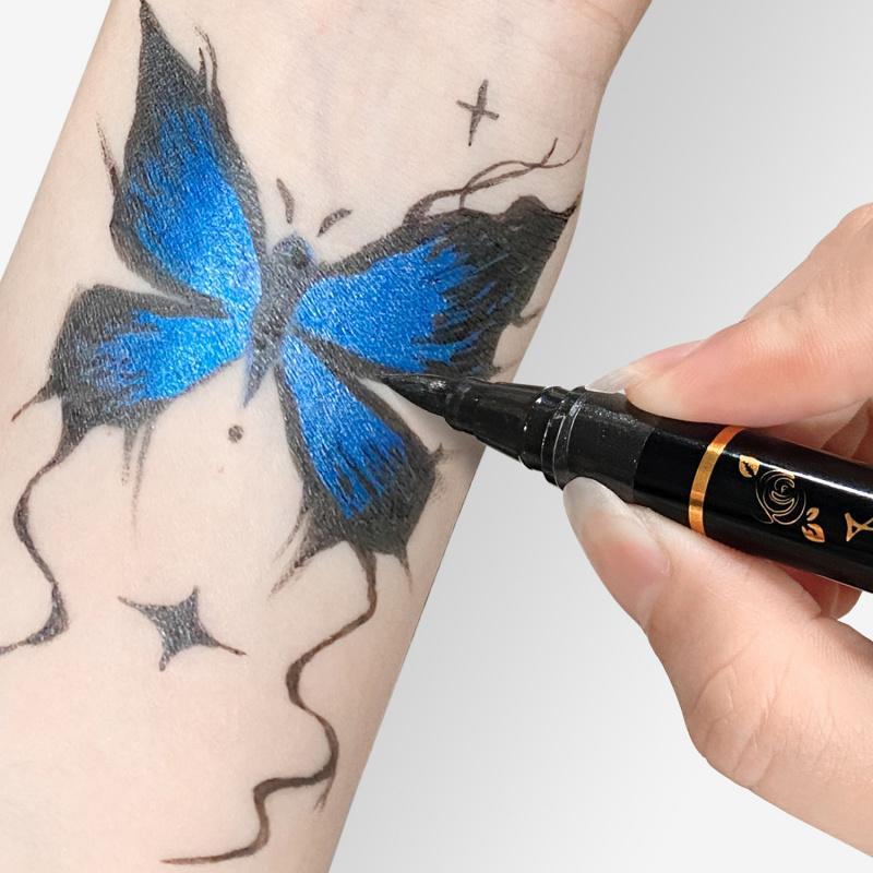 💥Temporary Tattoo Markers Set-10-Color Body Art Pens🌈+ FREE Stencil Kit (296pcs)