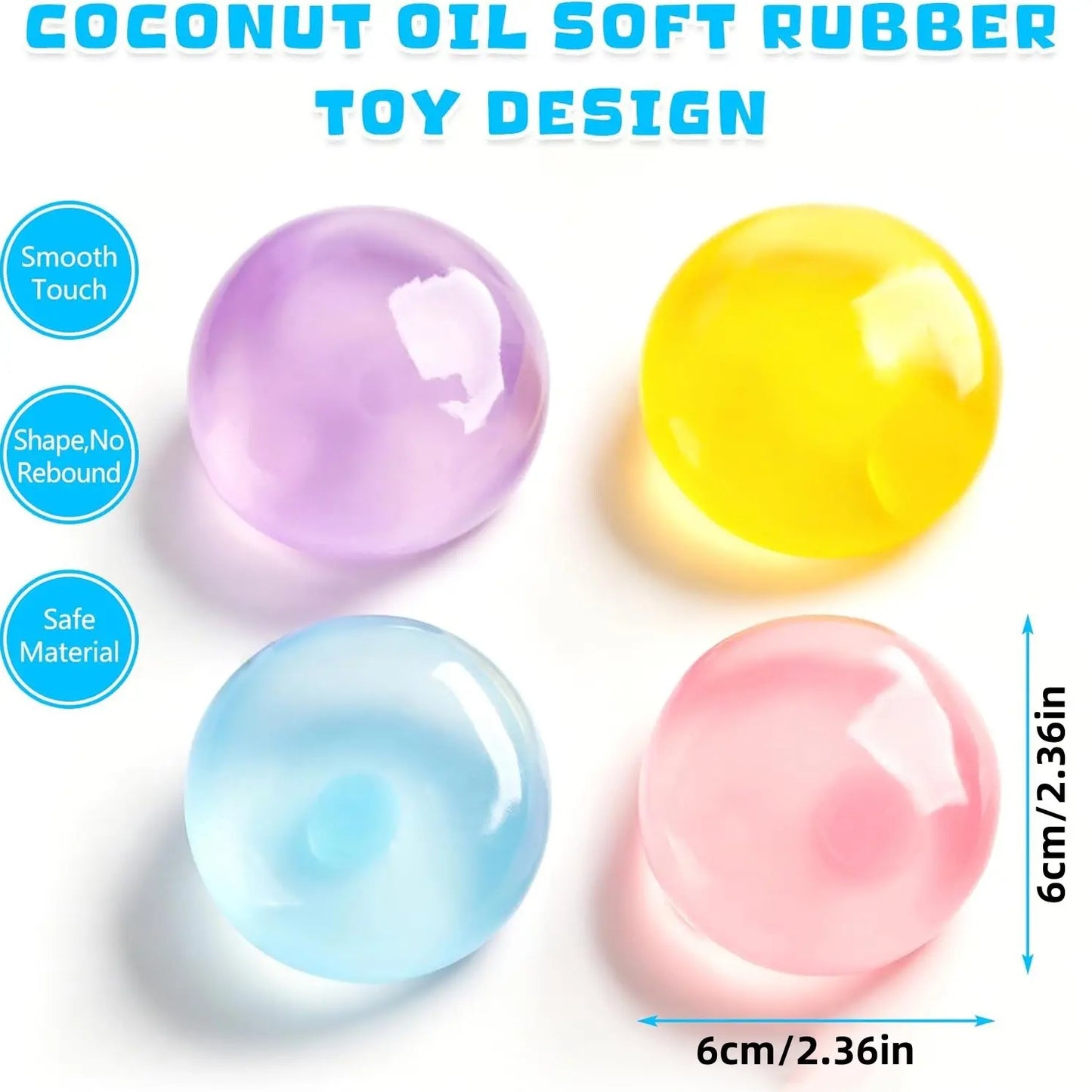 🔥Buy 1 Get 1 Free🔥Crystal Clear Jelly Squeeze Ball 🍬Soft Coconut Oil Fidget Toy, Perfect Stress Buster for Boredom & Anxiety🥰