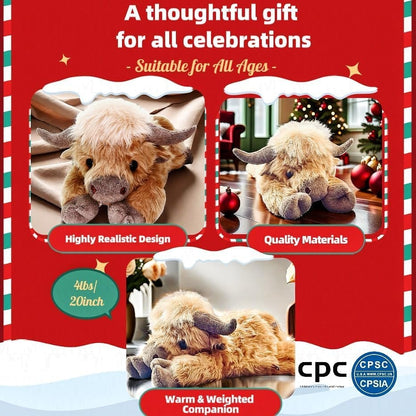 🔥LAST DAY 49% OFF -🎁Cute Cartoon Highland Cow Cuddly Toy