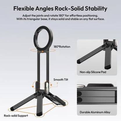 Magnetic Phone Tripod for iPhone, MA38 Portable Phone Holder Mini Tripod for Magsafe