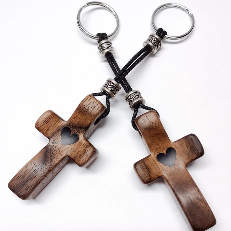 ✝️ Handcrafted Wooden Cross My Heart — 100% Handmade & Faithful Symbol