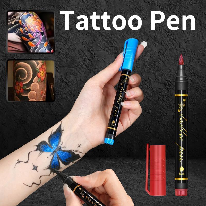 💥Temporary Tattoo Markers Set-10-Color Body Art Pens🌈+ FREE Stencil Kit (296pcs)