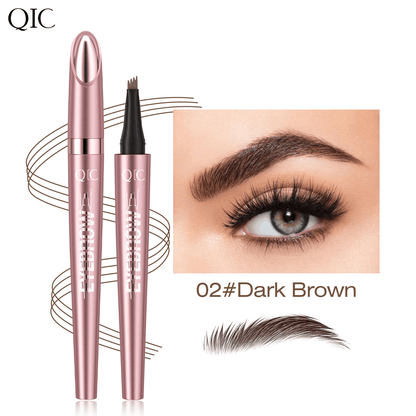 Waterproof Micro-Fork Eyebrow Pencil, Long-Lasting Brow Pen for Daily Use & Soft Glam