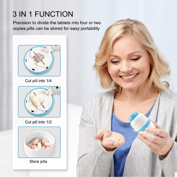 💊 Experience Effortless Pill Cutting - ✨Portable Pill Precise Fixed Positioning Cutting Machine